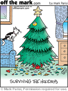 KittyTakingOrnamentsFromTree Credits Mark Parisi