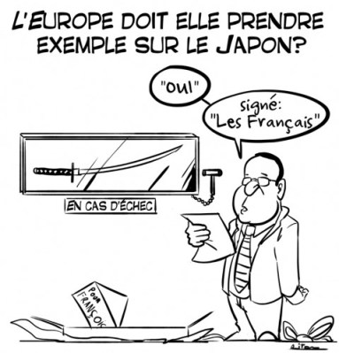 hollande japon economie relance dessin de presse caricature riton