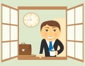 12340586-dessin-anime-avec-homme-d-39-affaires-heureux-dans-la-fenetre-avec-la-tasse-de-cafe