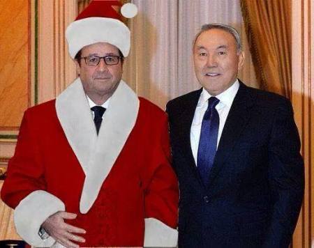 François Hollande Kazakhstan Pere Noel